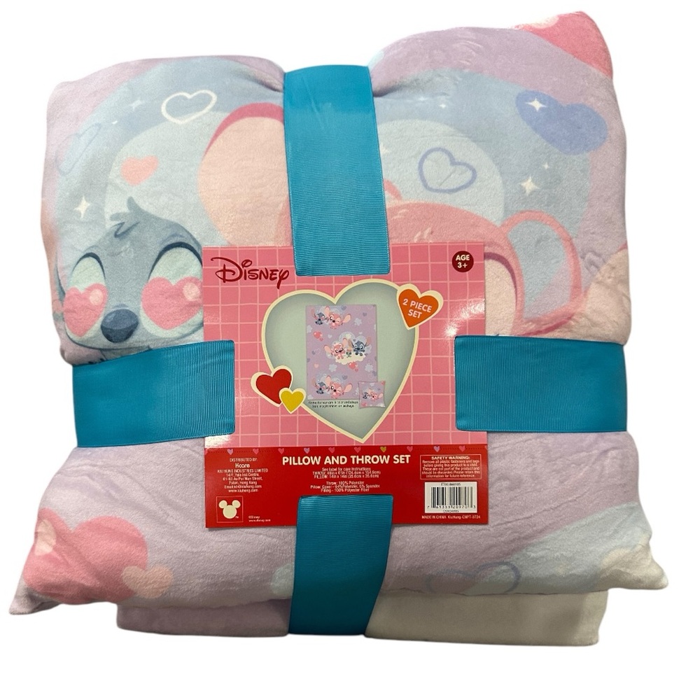 Disney LiLo & Stitch Decorative 2 Piece Fleece Pillow & Throw Set. NEW! - Picture 2 of 7
